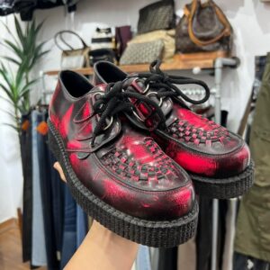 Underground Men's Red Wulfrun Molted Leather Creepers