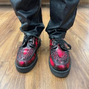 Underground Men's Red Wulfrun Molted Leather Creepers